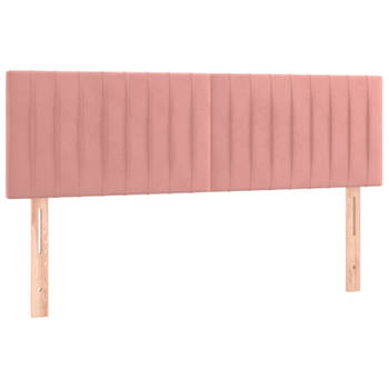 vidaXL Hoofdborden 2 st 72x5x78/88 cm fluweel roze