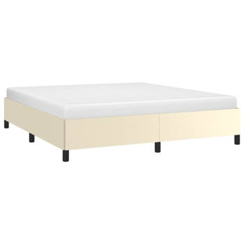 vidaXL Bedframe kunstleer crèmekleurig 180x200 cm