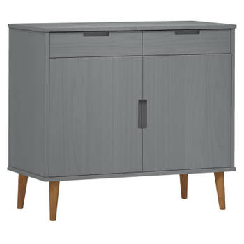 vidaXL Dressoir MOLDE 90x40x80 cm massief grenenhout grijs