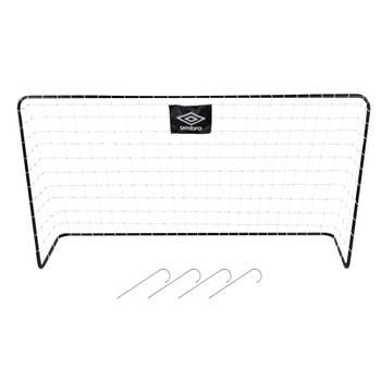 Umbro Voetbaldoel - metaal - zwart/wit - 182 x 122 x 61 cm - voetbalgoal groot - Voetbaldoel