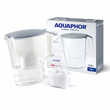 Aquaphor Time 2,5 l grijze filterkan met een B25 Maxfor 200 liter cartridge