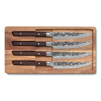 BARE Cookware - Steakmessenset, 6-delig, Duits staal, 3D bergpatroon BARE Cookware