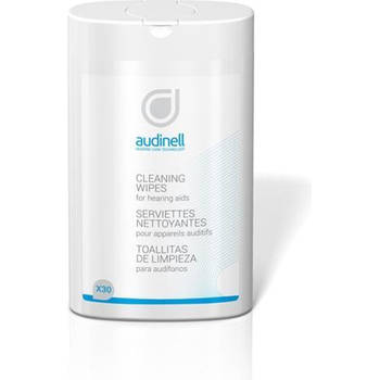 Audinell - Desinfecterende reinigingsdoekjes 30 stuks hoortoestellen oorstukjes gehoorbescherming zwemdopjes