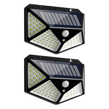 Niceey Solar Buitenlamp - Set van 2 - 100 LED's - Zwart