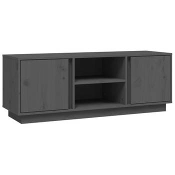 vidaXL Tv-meubel 110x35x40,5 cm massief grenenhout grijs