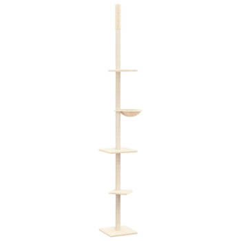 vidaXL Kattenmeubel vloer tot plafond 263,5-289,5 cm crèmekleurig