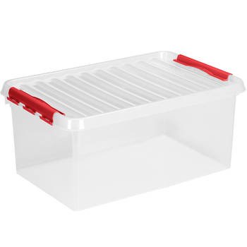 Q-line opbergbox 45L transparant rood