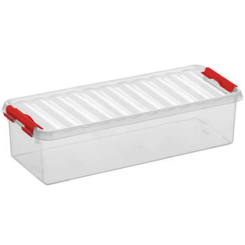 Sunware - Q-line opbergbox 3,5L transparant rood - 38,8 x 14,2 x 9,2 cm