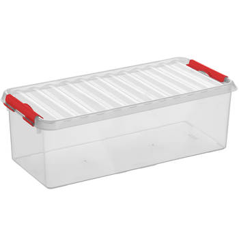 Sunware - Q-line opbergbox 9,5L transparant rood - 48,5 x 19 x 14,7 cm