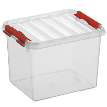 Sunware - Q-line opbergbox 3L transparant rood - 20 x 15 x 14,3 cm