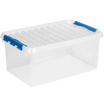 Q-line opbergbox 45L transparant blauw