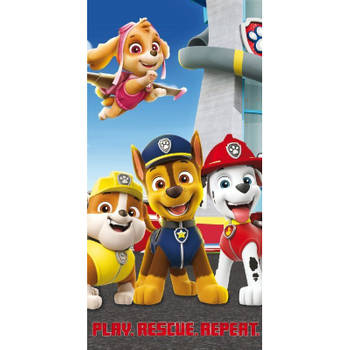 Paw Patrol Strandlaken, Play. Rescue. Repeat. - 70 x 140 cm - Katoen