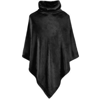 Moodit Poncho Fleece, Zwart - 80 x 80 cm - Polyester