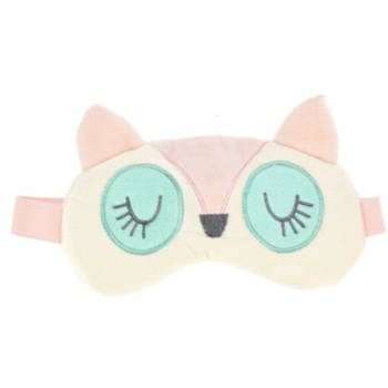 Vos oogmasker/slaapmasker voor kinderen - pluche - roze - Slaapmaskers