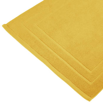Atmosphera Badkamerkleed/badmat voor vloer - 50 x 70 cm - okergeel - Badmatjes