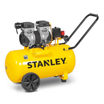 Stanley Compressor 230V SXCMS1350HE - 8Bar - 50L - 52dB - Olievrij - 150L/Min - met Handvat en Wielen - Geel
