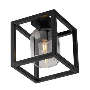 Freelight Plafondlamp Dentro B 26 cm rook glas zwart