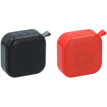 Dunlop Mini Speaker - Draadloos - Met Lus - 400mAh - Zwart/ Rood