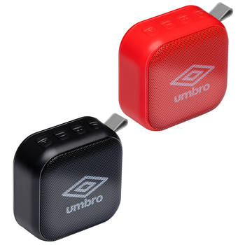 Umbro Mini Speaker - Draadloos - Met Lus - 400mAh - Zwart/ Rood
