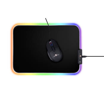 No Fear Game Muismat met Licht - RGB LED met 14 Lichtmodi - Antislip - Zwart