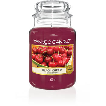 Yankee Candle Geurkaars Large Black Cherry - 17 cm / ø 11 cm