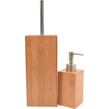 Bamboe toiletborstel met zeepdispenser