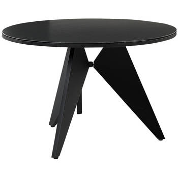 Beliani OLMETTO - Ronde tafel-Zwart-Aluminium