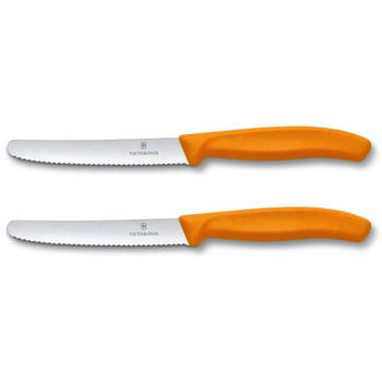 Victorinox Tomaten- / Worstmes Swiss Classic - Oranje - 11 cm - 2 stuks