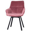 Giga Meubel - Stoel Roze Velvet - Metaal - 58x61x86 cm - Shannon