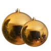 Grote kerstballen 2x stuks goud 14 en 20 cm kunststof - Kerstbal