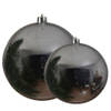 Grote kerstballen 2x stuks zilver 14 en 20 cm kunststof - Kerstbal