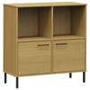 vidaXL Boekenkast met metalen poten OSLO 90x35x90,5 cm hout bruin