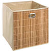 Opbergmand/kastmand 29 liter beige linnen/bamboe 31 x 31 x 31 cm - Opbergmanden