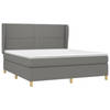 vidaXL Boxspring met matras stof donkergrijs 180x200 cm