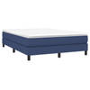 vidaXL Boxspring met matras stof blauw 160x200 cm