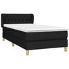 vidaXL Boxspring met matras stof zwart 90x190 cm