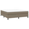 vidaXL Boxspring met matras stof taupe 160x200 cm