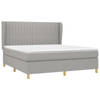 vidaXL Boxspring met matras stof lichtgrijs 180x200 cm