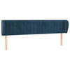 vidaXL Hoofdbord met randen 183x23x78/88 cm fluweel donkerblauw