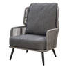Tsubasa lounge chair alu black/rope dark grey/panther black