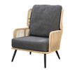 Tsubasa lounge chair alu black/rope natural/panther black