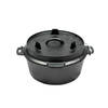 Valhal - Dutch Oven Braadpan Gietijzer Zonder Pootjes 6,1 Liter - Gietijzer - Zwart