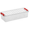 Sunware - Q-line opbergbox 3,5L transparant rood - 38,8 x 14,2 x 9,2 cm
