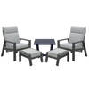 Garden Impressions Lora loungestoelen incl. voetenbank met Kent bijzettafel 47,5x47,5 - licht grijs