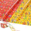 Sinterklaas inpakpapier/cadeaupapier 6x rollen en 50 naam stickers - Cadeaupapier