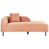 Beliani LE CRAU - Chaise longue-Roze-Fluweel