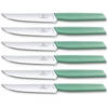 Swiss Modern steakmessen - 6-delig - 12cm - mint groen