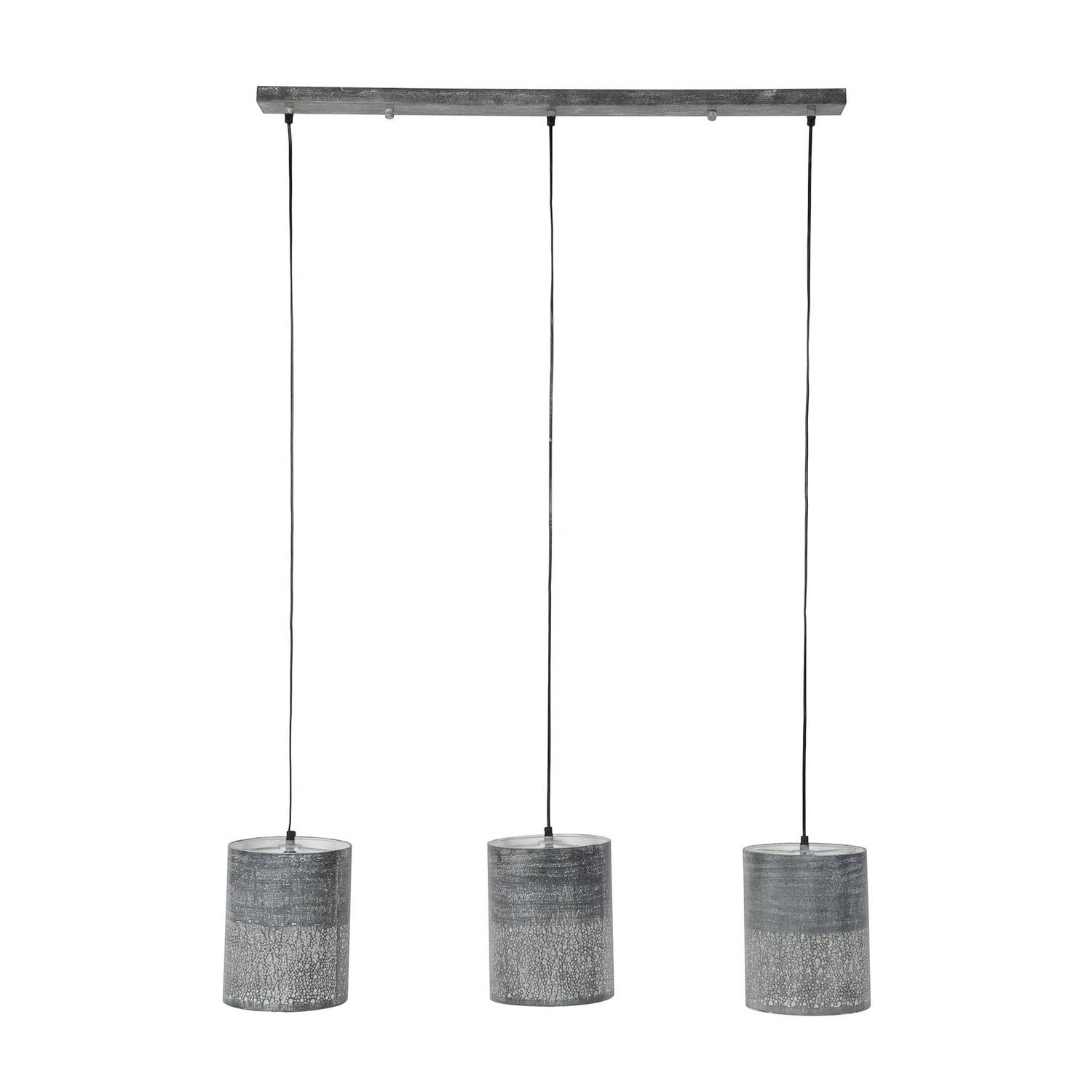 Industriële hanglamp Eleanor 3-lichts metaal grijs