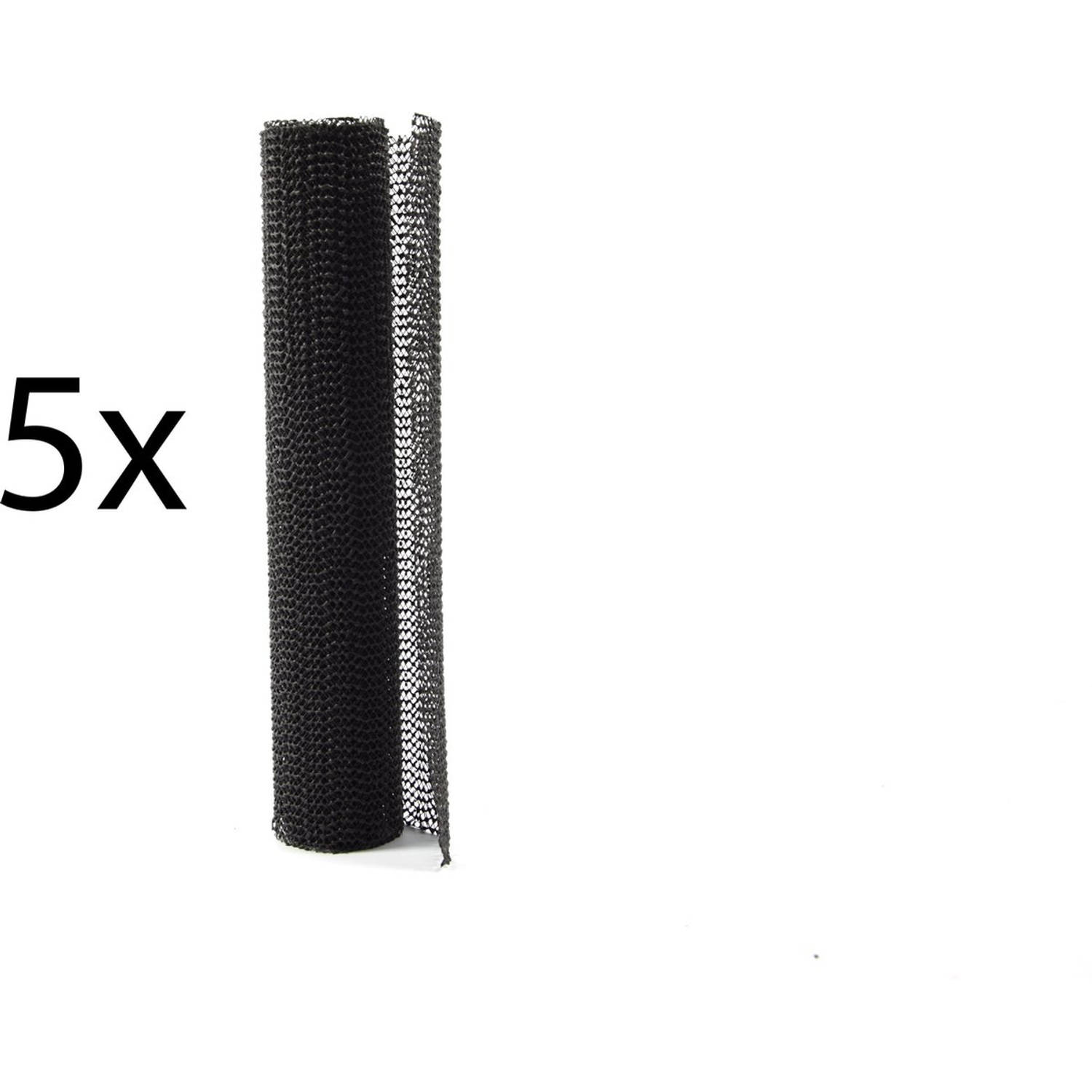 5x Non Slip Gripmat - Zwart - 30x150cm Niet Klevende Antislipmat Gaas Patroon voor Bureaus en Keukenlades