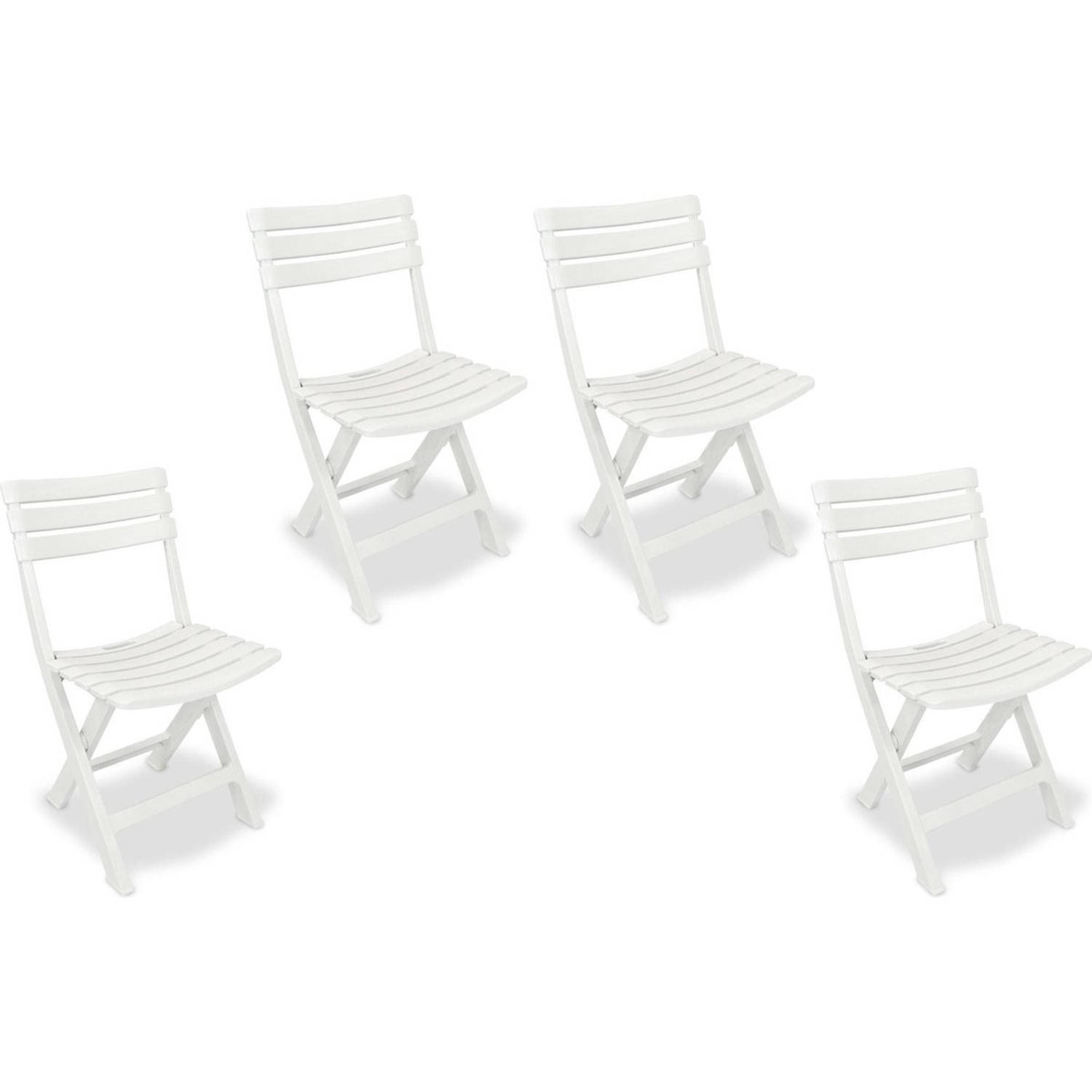 4x Robuuste kunststof klapstoel Tuinstoel Bistrostoel Balkonstoel Campingstoel Opvouwbaar 46 cm x 41 cm x 78 cm